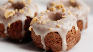 Baked Chocolate Doughnuts with Maple Glaze