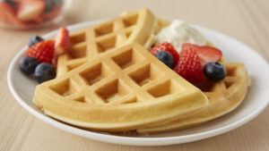 Belgian Waffles with Berry Cream