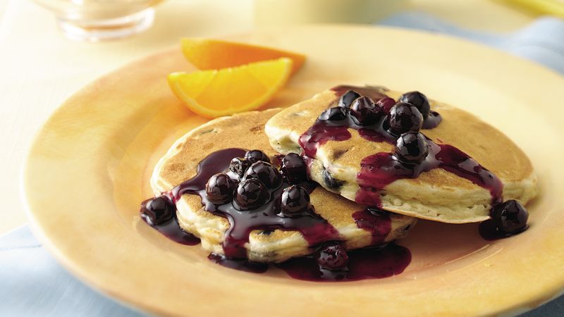 Blueberry-Orange Pancakes with Blueberry-Orange Sauce