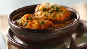 Chili Chicken Soup with Cilantro Dumplings