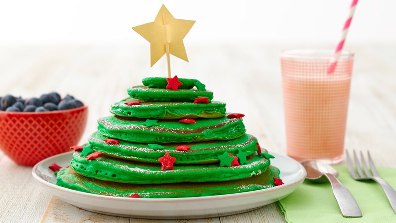 Christmas Tree Pancake Stacks