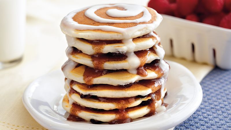 Cinnamon Roll Pancake Stacks