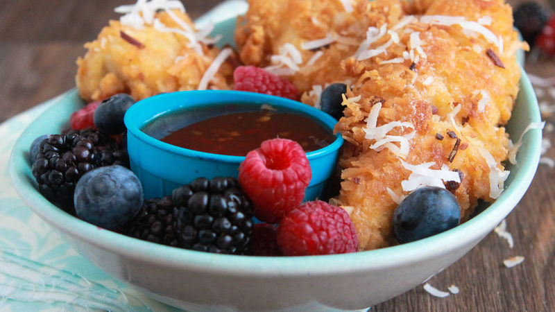 Coconut Chicken Tenders with Sweet Chili Sauce