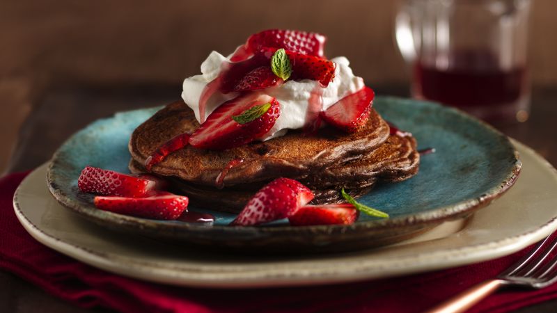 Double-Chocolate Strawberry Pancakes