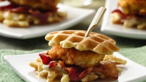 Fried Chicken and Waffle Sandwich Bites