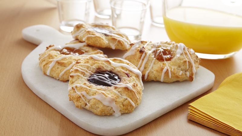 Glazed Fruit-Filled Drop Biscuits