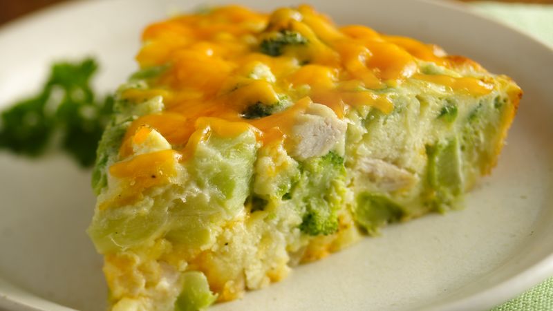 Gluten-Free Impossibly Easy Chicken and Broccoli Pie