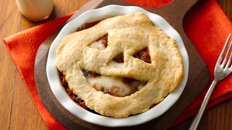 Halloween Pizza Pot Pies