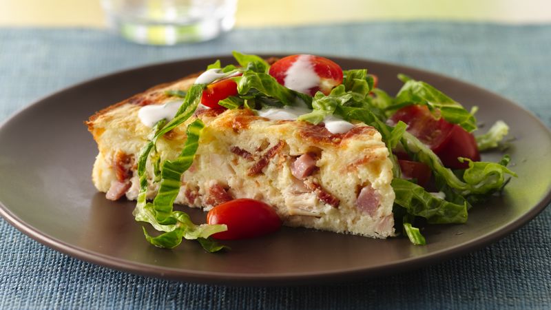 Impossibly Easy Chicken Club Pie