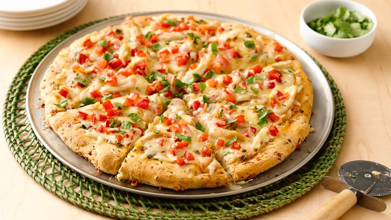 Impossibly Easy Chipotle Ranch Chicken Pizza