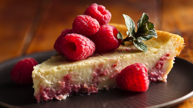Impossibly Easy Raspberry Swirl Cheesecake