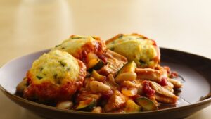 Italian Chicken Pot Pie with Basil Biscuits