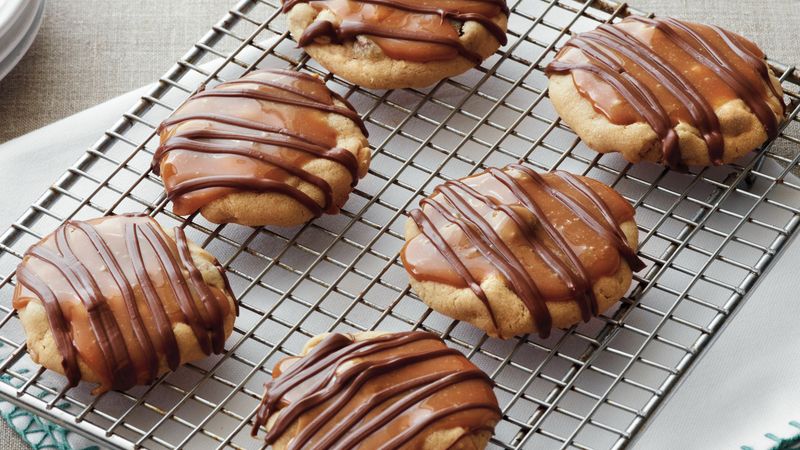 Peanut Butter Toffee Turtle Cookies