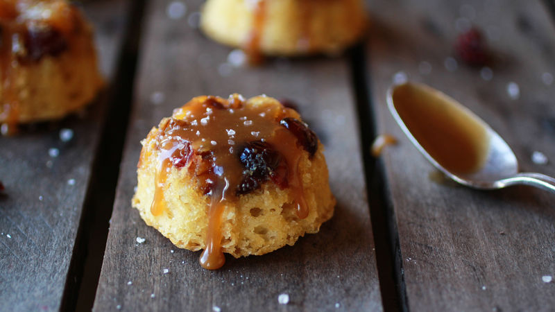 Pineapple Upside-Down Salted Caramel Mini Bundt Cakes