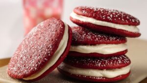 Red Velvet Whoopie Pies with Cream Cheese Filling