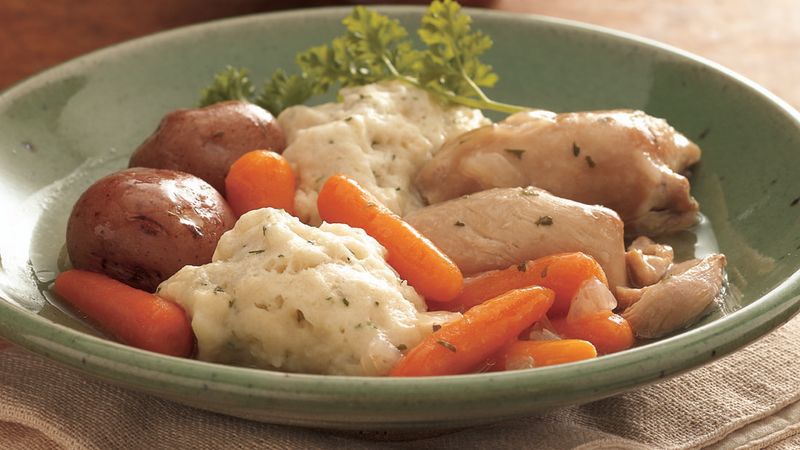 Slow-Cooker Chicken and Vegetables with Dumplings