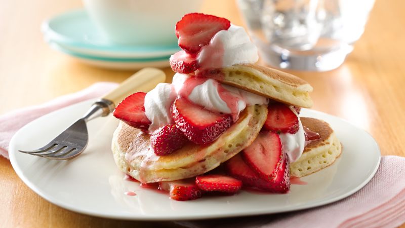 Strawberries and Cream Pancakes