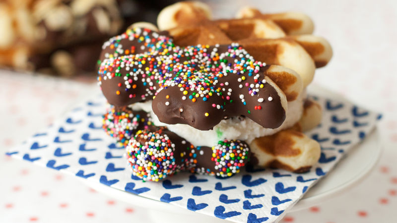 Waffle Ice Cream Sundaes